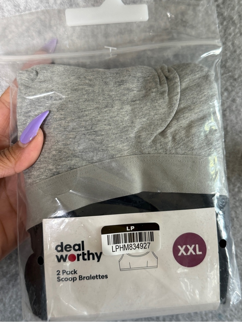 deal worthy Women’s XXL Gray Scoop Bralettes - 2 Pack